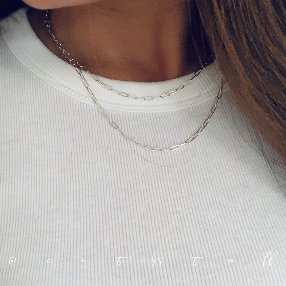 Sterling Silver Double Layer Necklace - Picture 7 of 8